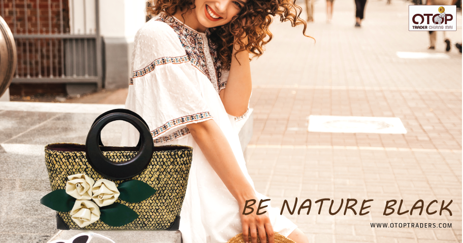BE NATURE Krajude Handmade Bag : BLACK