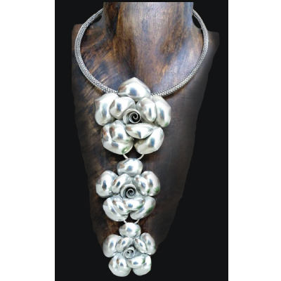 Choker Roses Silver