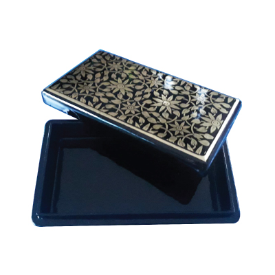 กล่องเครื่องเขิน ทรงแบน สำหรับใส่เครื่องประดับ