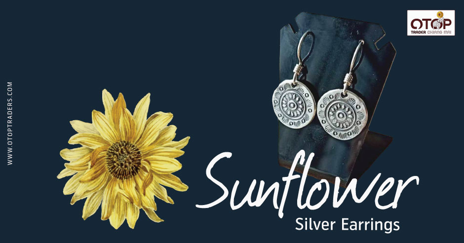 Sunflower Silver Earrings